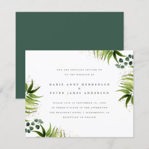 Budget Gold & Tropical Greenery Botanical Wedding