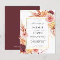 Budget Golden Burgundy Blush Pink Floral Wedding B