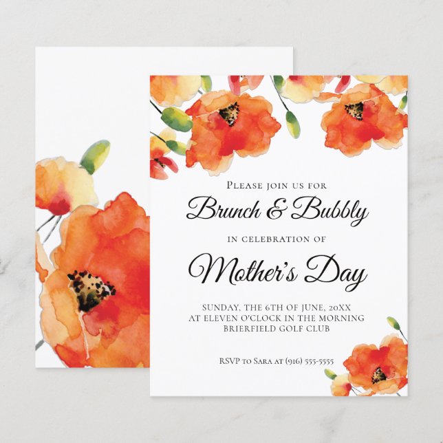 BUDGET Golden Poppy Mother's Day Brunch (Front/Back)