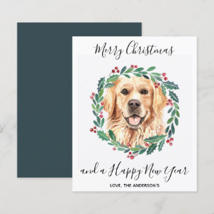 Budget Golden Retriever Dog Merry Christmas Card