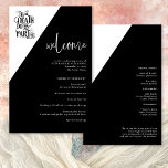 Budget Goth Till Death Do Us Part Wedding Program<br><div class="desc">Budget Gothic Till Death Do Us Part Black and White Wedding Program. A budget price larger size in a variety of paper choices for your goth theme wedding menus. Mystical style text for Til Death Us Do Part and a set script for Welcome and easily personalise the rest of the...</div>