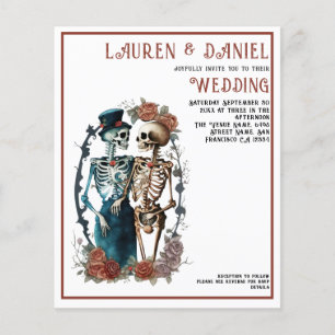 Budget Gothic Beautiful Skeleton QR Code Wedding 