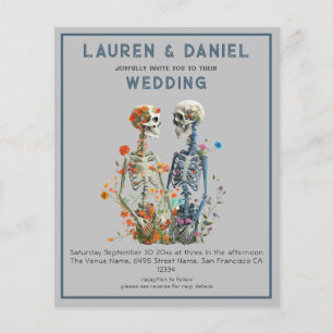 Budget Gothic Floral Skeleton QR Code Wedding