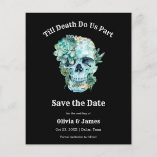 Budget Gothic Halloween Wedding Save the Date Card