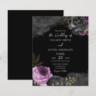 Budget Gothic Purple Floral Wedding
