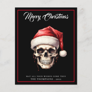 Budget Gothic Santa Skull Merry Christmas Card