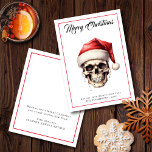 Budget Gothic Santa Skull Merry Christmas Card<br><div class="desc">Budget Gothic Santa Skull Merry Christmas Card. A budget price smaller 4.5" x 5.6" semi-gloss card,  similar in thickness to a postcard. A unique Gothic Style. Easily personalize with your greetings and names on both sides.</div>