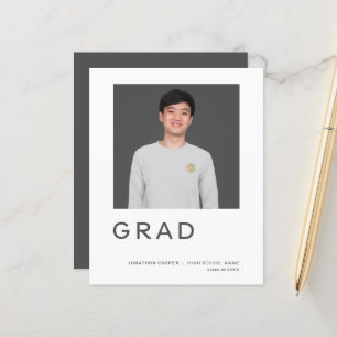 Budget Grad Photo Simple Graduation Announcement