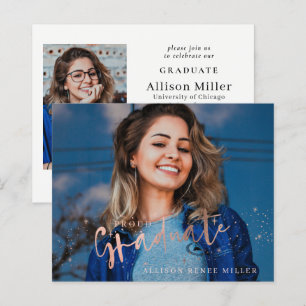 Budget Graduate 2 photos Graduation Invitation