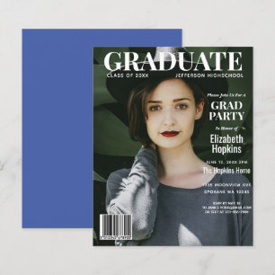 Budget Graduate Magazine Cover Photo Party Invite