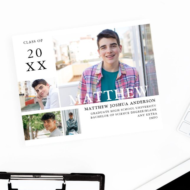 Budget Graduate Modern Stylish 4 Photo Announce 2 Flyer (Creator Uploaded)