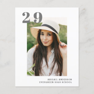 Budget Graduation 2 Photo Simple 2023 Silver Card