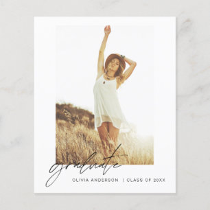 Budget Graduation Announcement Photo Minimalist