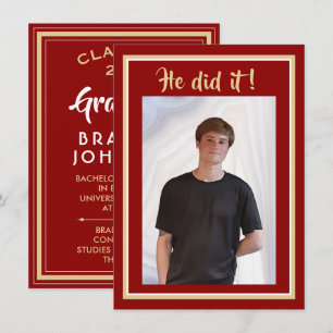 Budget Graduation Announcement Photos Custom Card