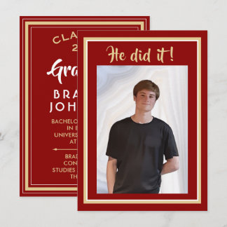 Budget Graduation Announcement Photos Custom Card