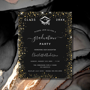 Budget graduation black gold glitter dust