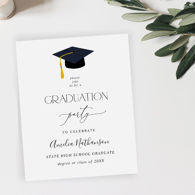 Budget Graduation Hat Graduation Party Flyer (Creator Uploaded)