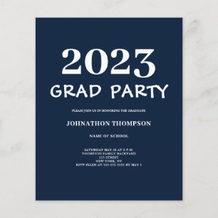 Budget Graduation Navy Party Invitation
