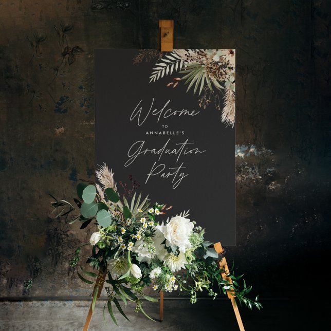 Budget graduation pampas black modern elegant poster (Creator Uploaded)