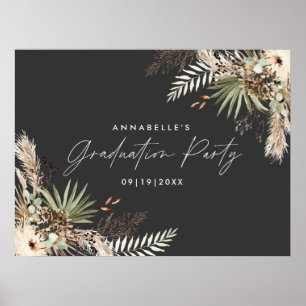Budget graduation pampas botanical modern elegant poster