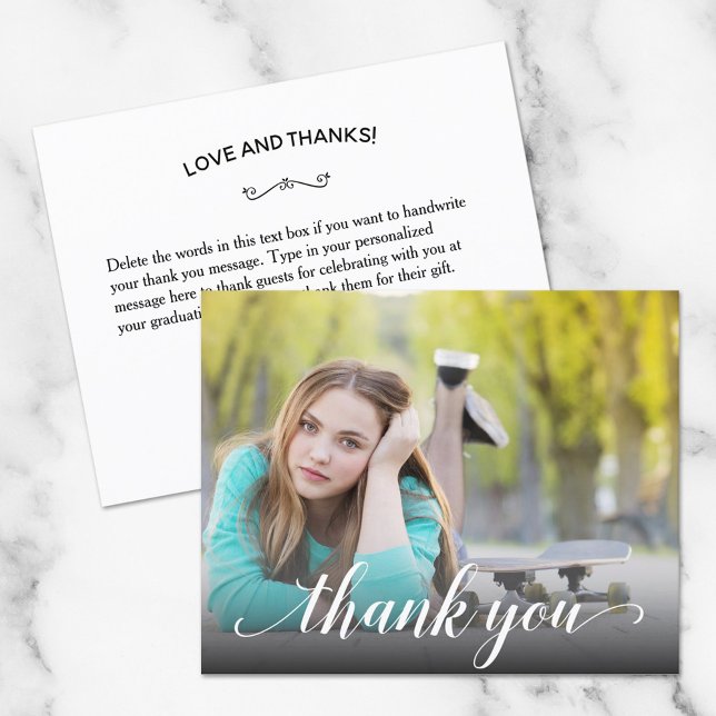 Budget Graduation Photo Thank You Card (Creator Uploaded)