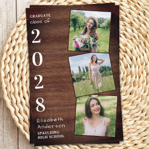 Budget Graduation Rustic 3 Photo Announcement