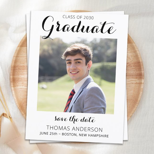 Budget Graduation Save The Date Modern Photo  (Creator Uploaded)