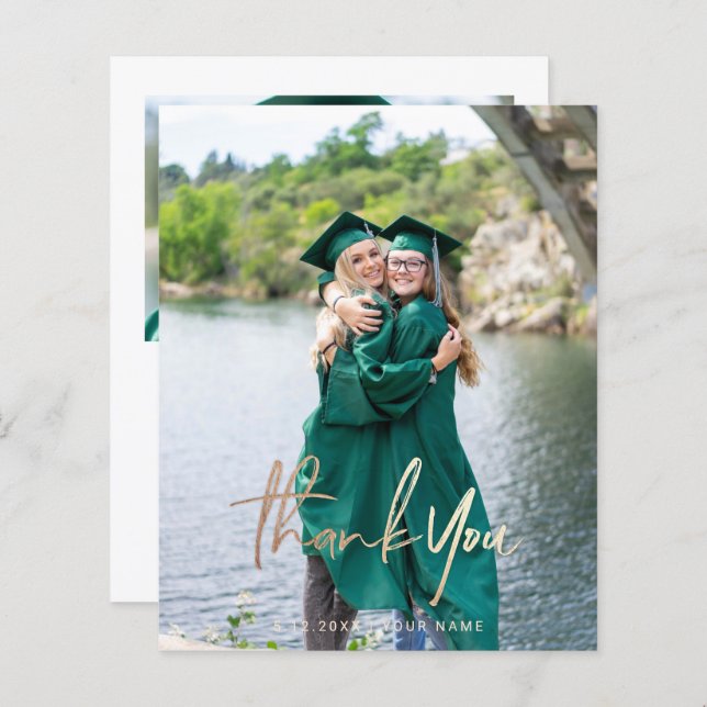 Budget Graduation Thank You Photo Cards (Front/Back)