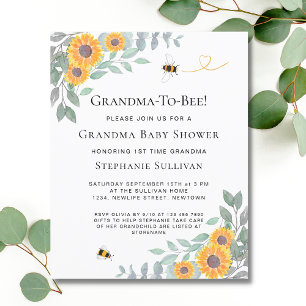 Budget Grandma-To-Bee Baby Shower Invitation
