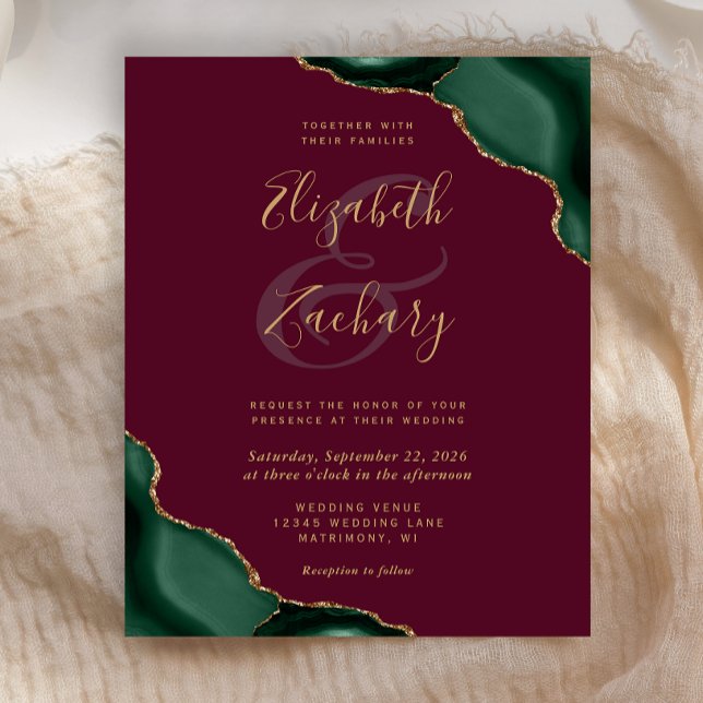 Budget Green Agate Corners Burgundy Wedding (Creator Uploaded)