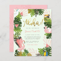 Budget Green Aloha Hawaii Tropical Gold Birthday