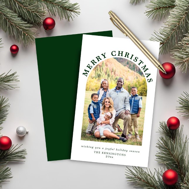 BUDGET Green Arch Christmas Holiday Photo (BUDGET Green Arch Christmas Holiday Photo Card)