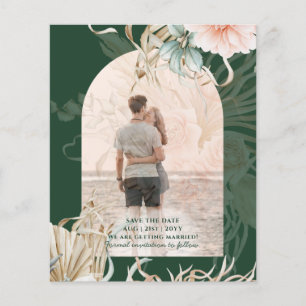 BUDGET Green BOHO Peach Pampas Grass Wedding Flyer