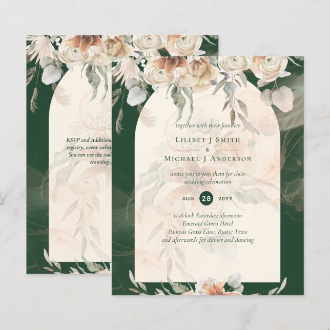 BUDGET Green BOHO Terracotta Floral Wedding (Front/Back)