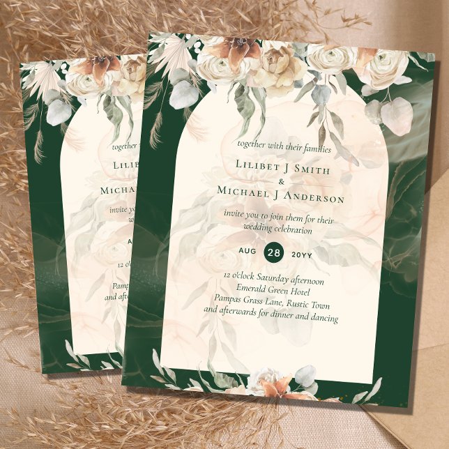 BUDGET Green BOHO Terracotta Floral Wedding Flyer (Creator Uploaded)