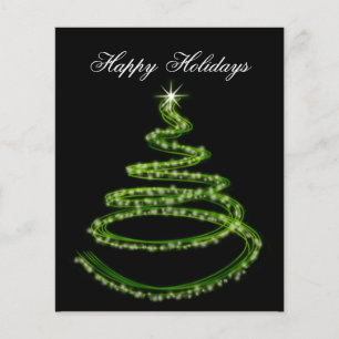 Budget Green Christmas Tree Business Holiday Card