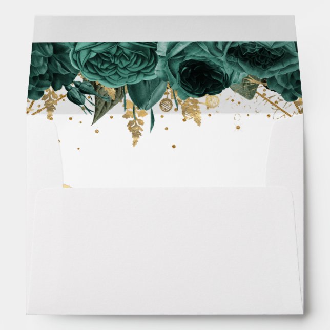 Budget Green Floral Elegant   Envelope (Back (Bottom))