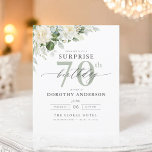 Budget Green Floral Surprise Birthday Invitation Flyer<br><div class="desc">Celebrate in style with an elegant grey and green floral surprise birthday invitation. This sophisticated design features soft grey tones paired with lush green florals, creating a serene yet festive ambiance. Perfect for a refined and memorable celebration, the delicate floral accents add a touch of natural beauty, while the modern...</div>