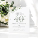 Budget Green Floral Surprise Birthday Invitations<br><div class="desc">Celebrate in style with an elegant grey and green floral surprise birthday invitation. This sophisticated design features soft grey tones paired with lush green florals, creating a serene yet festive ambiance. Perfect for a refined and memorable celebration, the delicate floral accents add a touch of natural beauty, while the modern...</div>