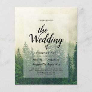 BUDGET Green Forest Pine Trees Wedding INVITE Flyer