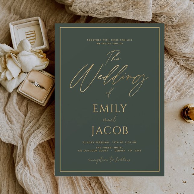 Budget Green Gold Wedding Script Flyer (Creator Uploaded)