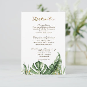 Budget Green Leaf Greenery Wedding Enclosure cards