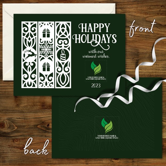 Budget Green Modern Minimal Corporate Holiday Card (Creator Uploaded)