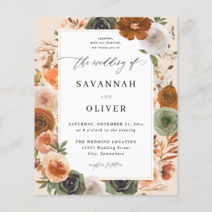 Budget Green & Terra Cotta Floral Wedding S2 -BGE Flyer