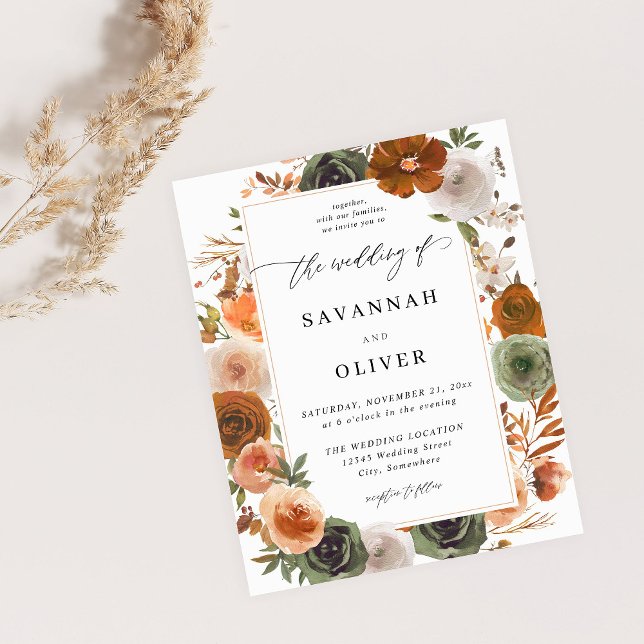 Budget Green & Terra Cotta Floral Wedding S2 -WHI Flyer (Creator Uploaded)