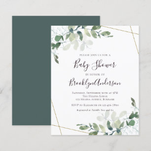 Budget Greenery Baby Shower Invitation