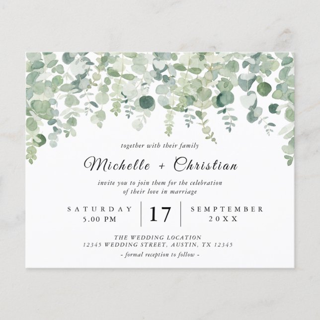 Budget Greenery Botanic Eucaliptus Wedding (Front)