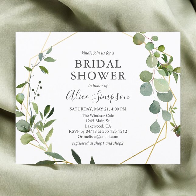Budget Greenery Botanical Bridal Shower Flyer (Creator Uploaded)