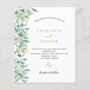 Budget Greenery botanical floral gold wedding
