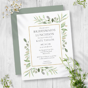 Budget Greenery Bridesmaids Luncheon Invitation